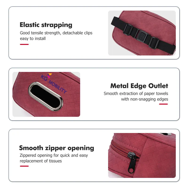 쌍용 KG 액티언 스포츠 코란도 렉스턴 카이런 로디우스 티볼리용 차량용 티슈 박스 체크무늬 냅킨 종이 보관 가방 정리함