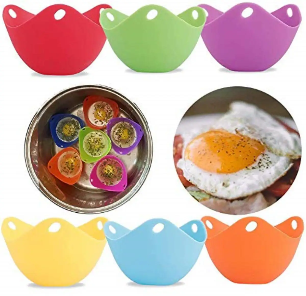 Egg Poacher Cup for Microwave or Stovetop Non-Stick - Heat-Resistant Durable Food Grade Quality Silicone Poached Egg Cooker BPA Free Egg Poaching