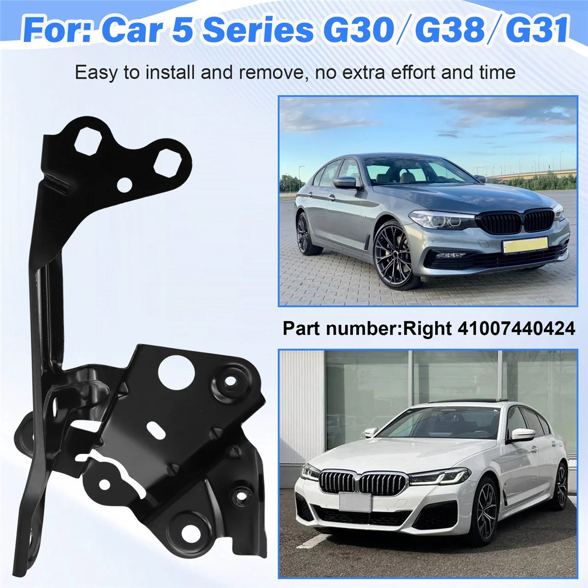 펜더 브래킷 전면 펜더 상부 지지 브래킷 41007440424   BMW 5 시리즈 G30/G38/G31 오른쪽