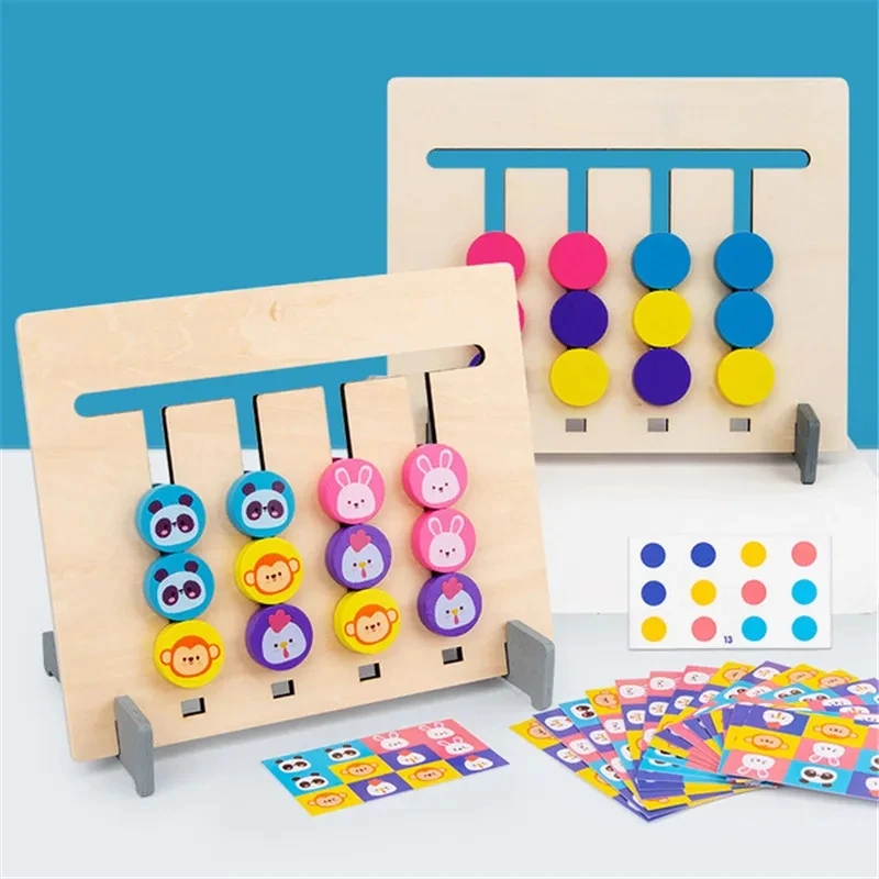 

Montessori Toy Double Sided Colors Animal Matching Game Logical Reasoning Teaching Aids Sort Activity Boards Kids Education Toys