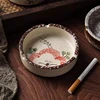 Japanese Retro Round Ashtray Home Living Room Tea Table Ceramic Ashtray Small Ashtray Creative Ornaments Household Items 2