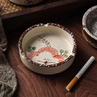 Japanese Retro Round Ashtray Home Living Room Tea Table Ceramic Ashtray Small Ashtray Creative Ornaments Household Items 2