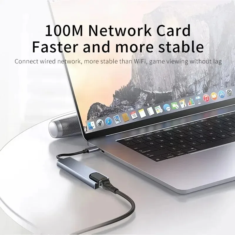 Coolcirc USB-C 8 in 1 Concentrator To 4k HdTV Hub Adapter With SD/TF Card Reader