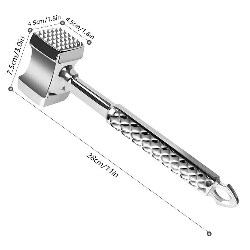 304 Stainless Steel Meat Tenderizer Dual Sided Meat Hammer Mallet Pounder for Tenderizing Steak Beef & Poultry meat tenderizer meat hammer