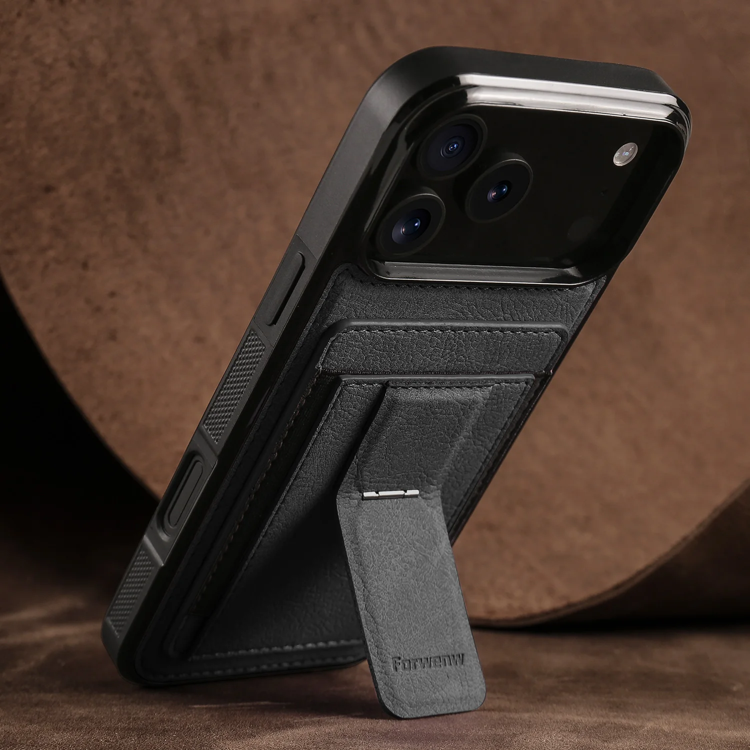 Premium Magnetic Leather Phone Case with Card Holder and Stand Feature