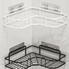 1PC Non-Perforated Metal Triangle Storage Rack Wall Mounted for Bathroom Toilet Shower Area Washbasin Organization 4