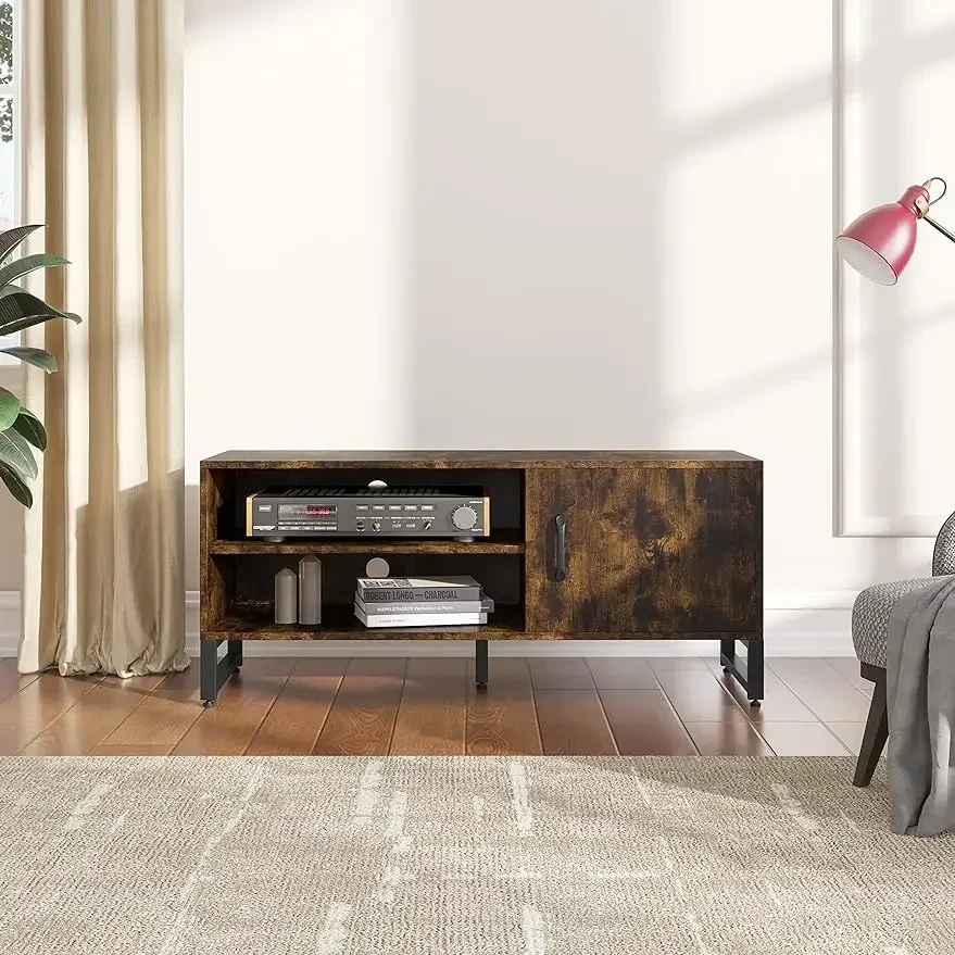 

Novilla Media Console, TV Stand for TV's up to 50" Flat Screen Living Room Storage Cabinet and Shelves Entertainment Center