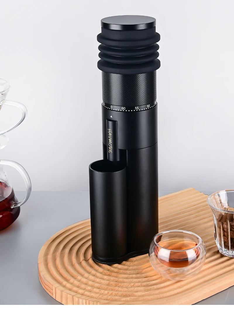 Description Picture 4 of itemHAVMORE New Arrival Smart Option Electrical Coffee Bean Grinder 48mm Integrated CNC Outer Burr for Espresso Coffee Maker