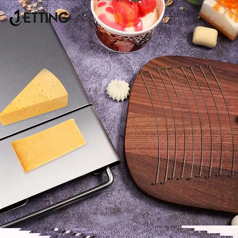PELONI Cortador de queso, cortador de queso de acero inoxidable con 5  cortadores de queso de alambre de repuesto para rebanadoras de queso de  metal