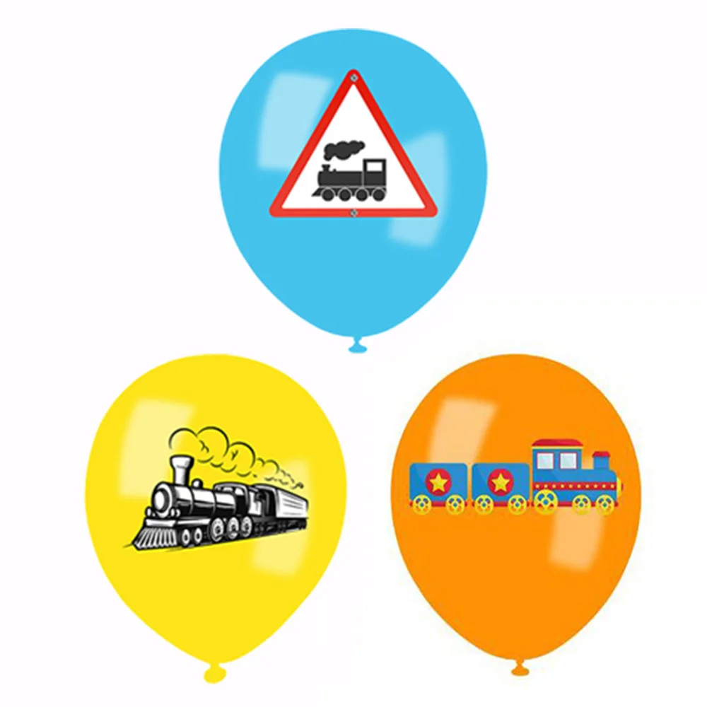 Zug-Geburtstagsdekoration Zug-Latexballons Eisenbahn-Choo-Dampf-Folienballons Zug-Verkehrsschild Party-Dekorationszubehör