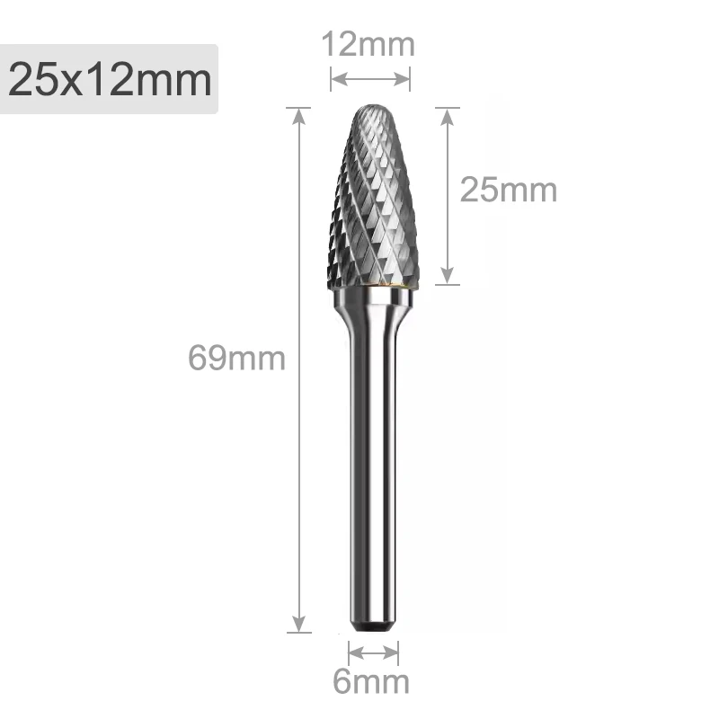 Versery Double Cut Carbide Rotary File Burr Set - 6mm Shank For Die Grinder, Metal Grinding