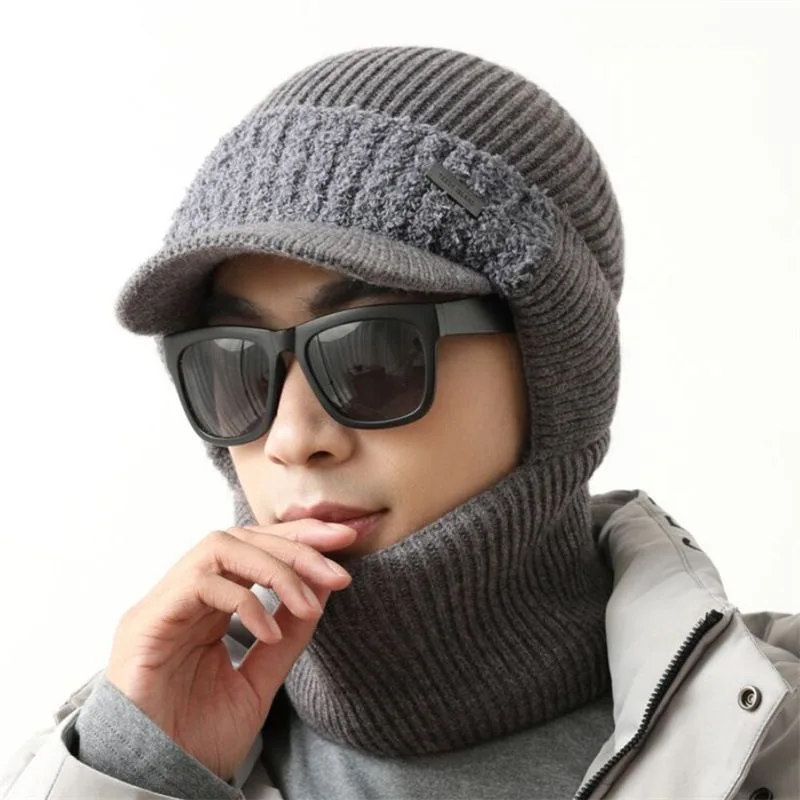 Hot Sale Men Balaclava Hat Full Cover Style Winter Hat Outdoor Windproof Knitted Hat Winter Keep Warm Beanie Cap
