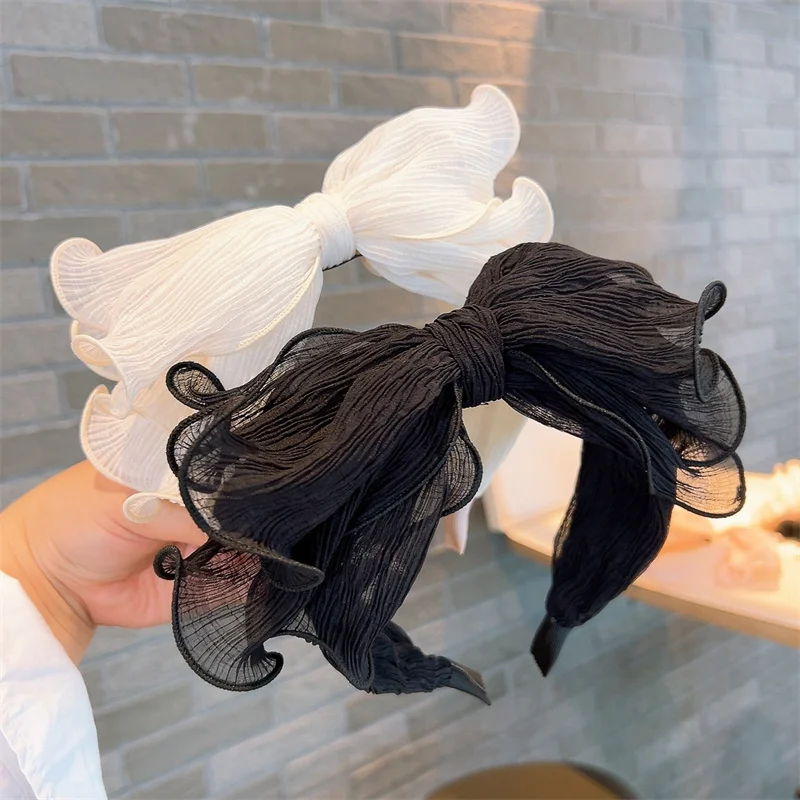 

Flounce Bow Headbands For Women Hairbands Korea Hair Accessories Hair Bows Flower Ribbon Head Wrap Hair Band