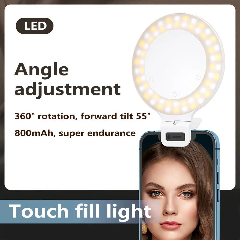 Portable LED Ring Light  Adjustable Brightness 360 Degree Rotation Eye-friendly Professional Video Conference Fill Light jyyxf w64 rgb 2500k 9000k fill light led video full color fill light for video live soft light 2000mah portable pocket vlog