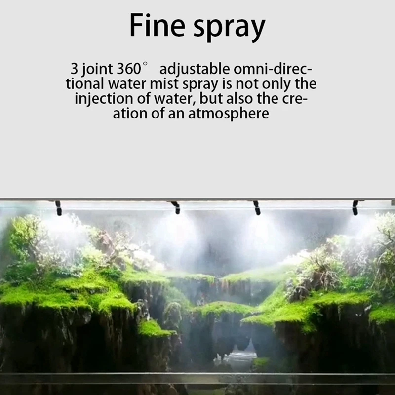 3X MIUS Reptiles Fogger Mist Sprinkler Rainforest Tank 360 Adjustable Aquarium Aquatic Pet Cooling System