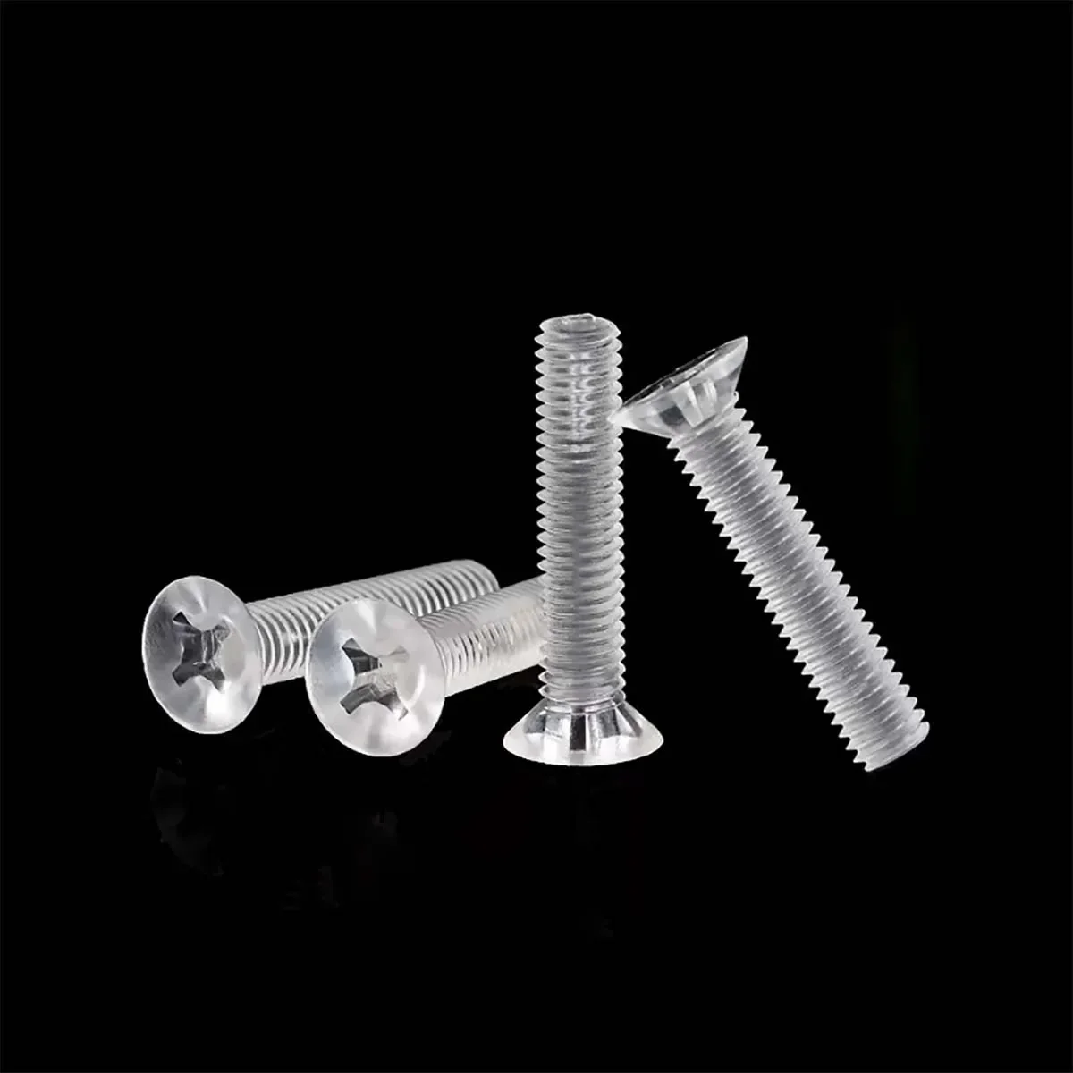 PC Transparent Cross Groove Countersunk Head Screw Acrylic Insulated Plastic Flat Head Bolt M2M2.5M3M4M5M6M8