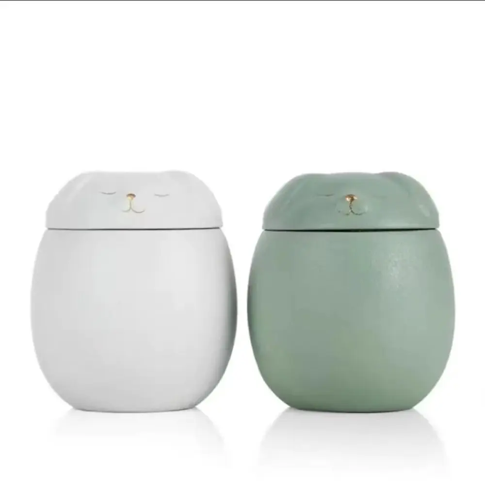 Ceramic Funeral Urn for Pets 200ml Dog/Cat Shape Dog Cat Cremation Urns with Lid Memorials Keepsake Memory Box Dog Supplies