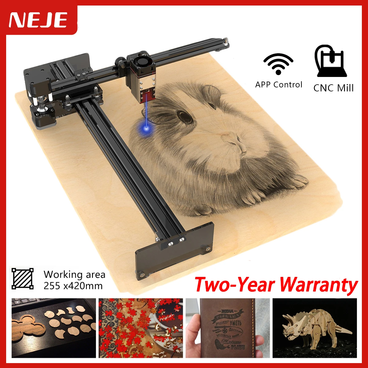 NEJE 3 Plus Engraving Machine Laser Cutter CNC Laser Printer APP
