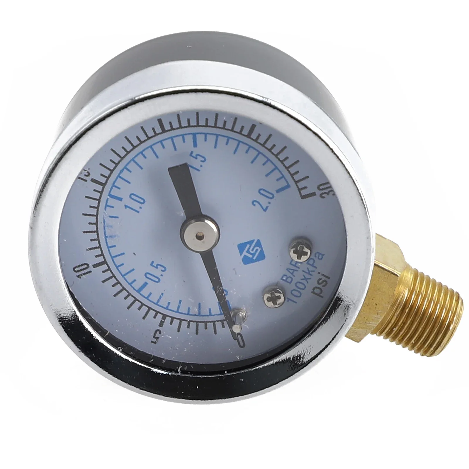 1pc Pressure Gauge Low Pressure For Fuel Air Oil Gas Water Oil Gas Measurement 0-30psi 0-2bar Compressor Instrument Accessories