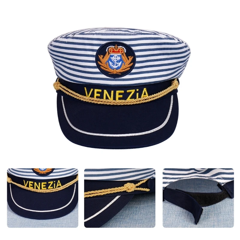 M2EA Captain Hats Sailor Costume Accessory for Masquerade Party Decorations Elegant Dress-up Theme Party Nightclub sailor hat yacht captain hat