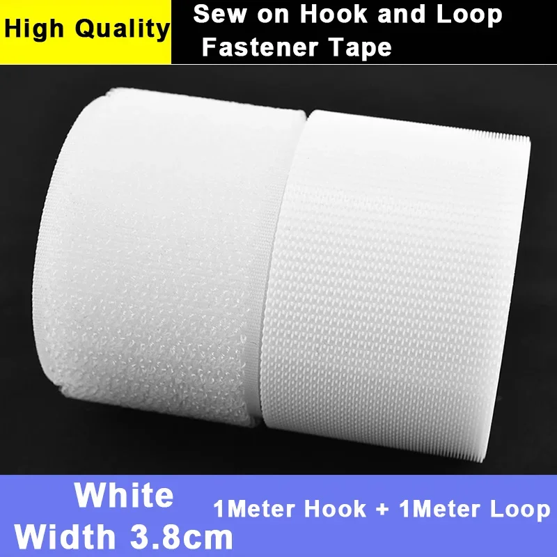 Premium Sew-On Hook and Loop Fastener Tape for Crafts and DIY Projects | Super Soft Loop Fabric | Multiple Widths Available