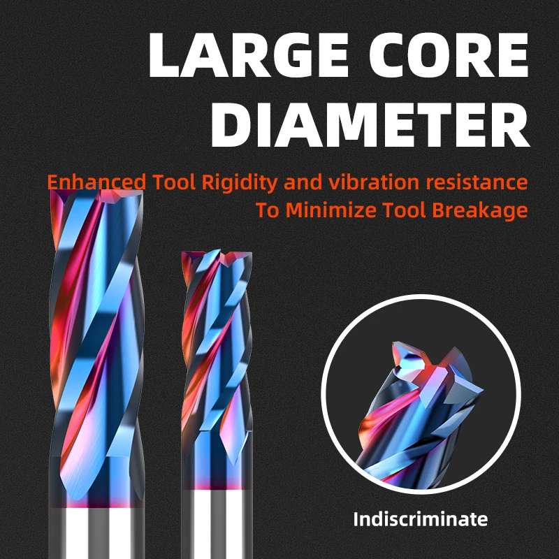 HUHAO End Mill For Metal CNC Milling Cutter 4 Flutes HRC65 EndMills Carbide Steel Drill Bits Cutting Tools Spiral Router Bits