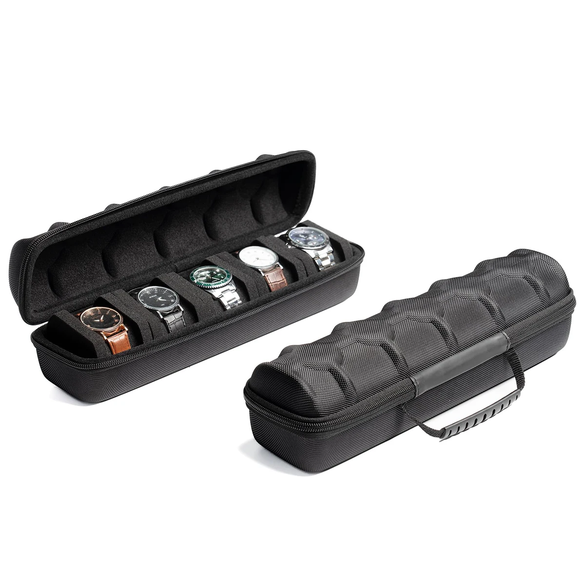 Travel Watch Organizer | 5-Slot Watch Travel Box, Hard Shell Watch Storage Organizer fo... - SKU WTB02057 - UGI Packaging