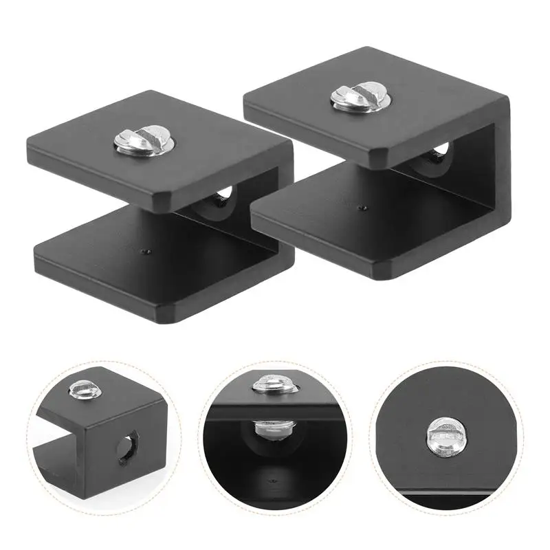 Shelf Glass Clamp Brackets Bracket Support Adjustable Floating Holder Clipmounts Partition Desk Wall Mounting Mount glass shelf clamp holder shelf support brackets