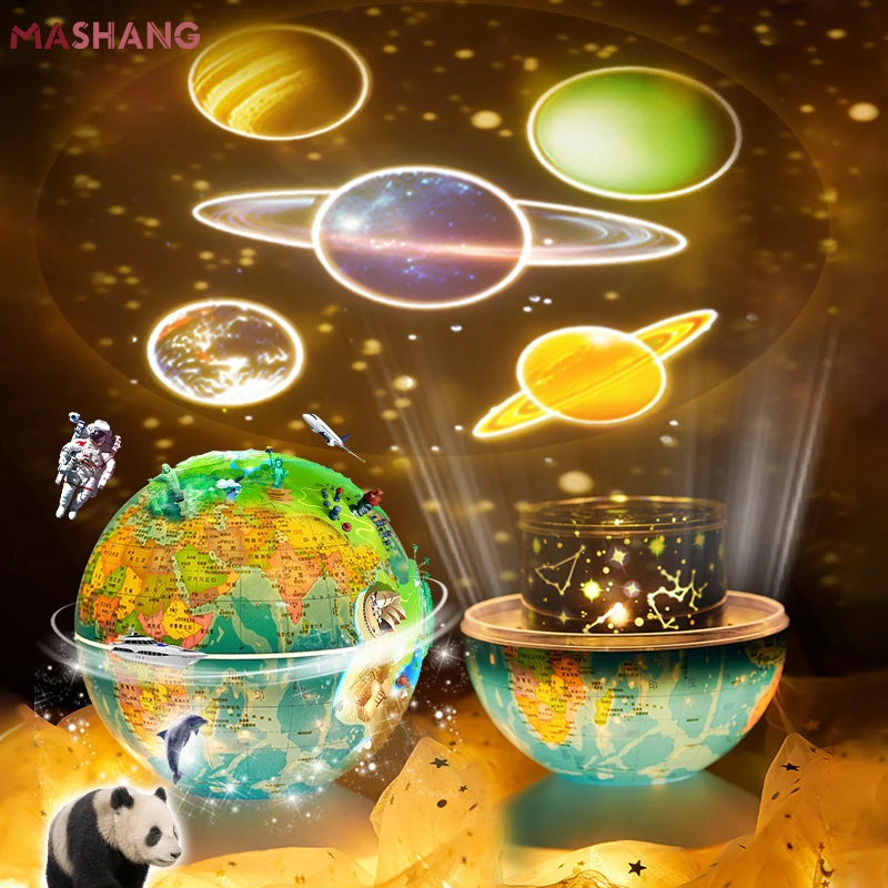 

AR Globe Earth Led Lamp Starry Sky Galaxy Projector Creative Night Light Atmosphere Projection Bedside Lamp for Kids Girls Gift