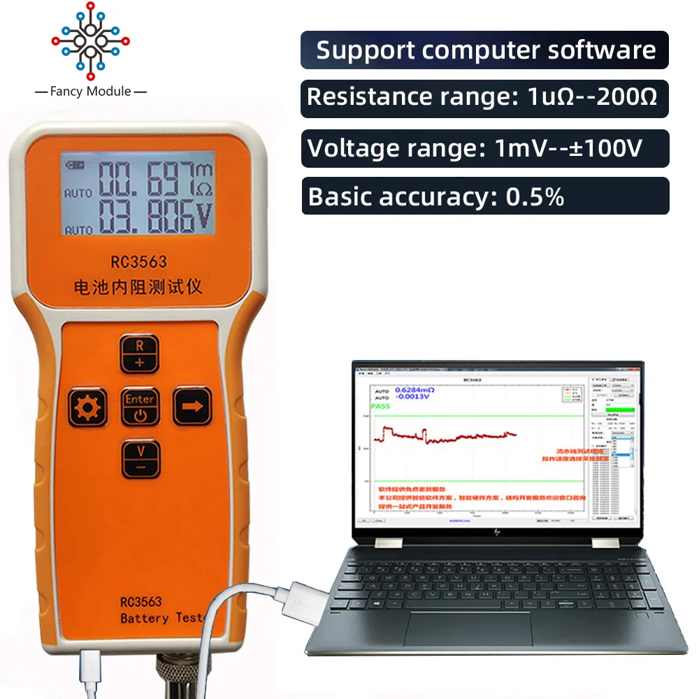 

RC3563 High-precision Battery Voltage Internal Resistance Tester True 4wire Trithium Lithium Iron Phosphate 18650 Battery Tester