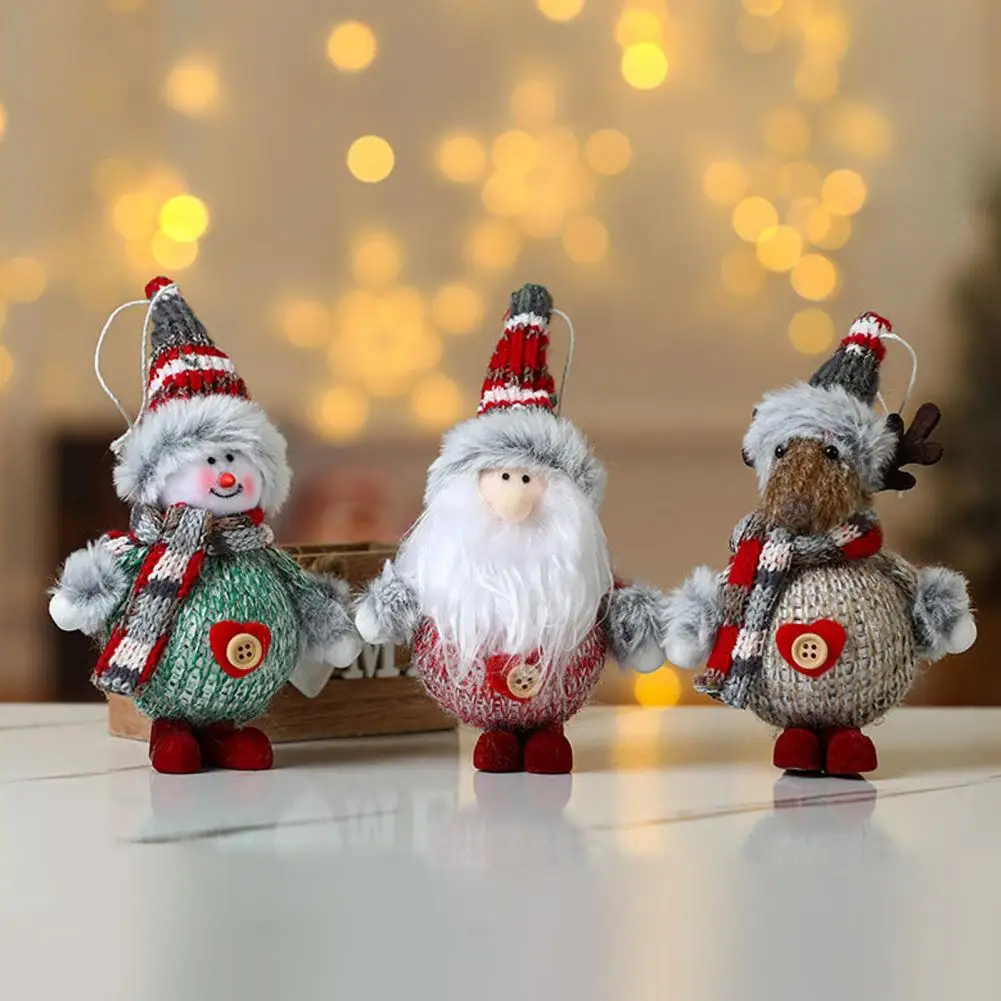 

Snowman Plush Doll Colorful Christmas Plush Doll Ornaments for Tree Decoration Home Party Mini Santa Claus Snowman for Trees