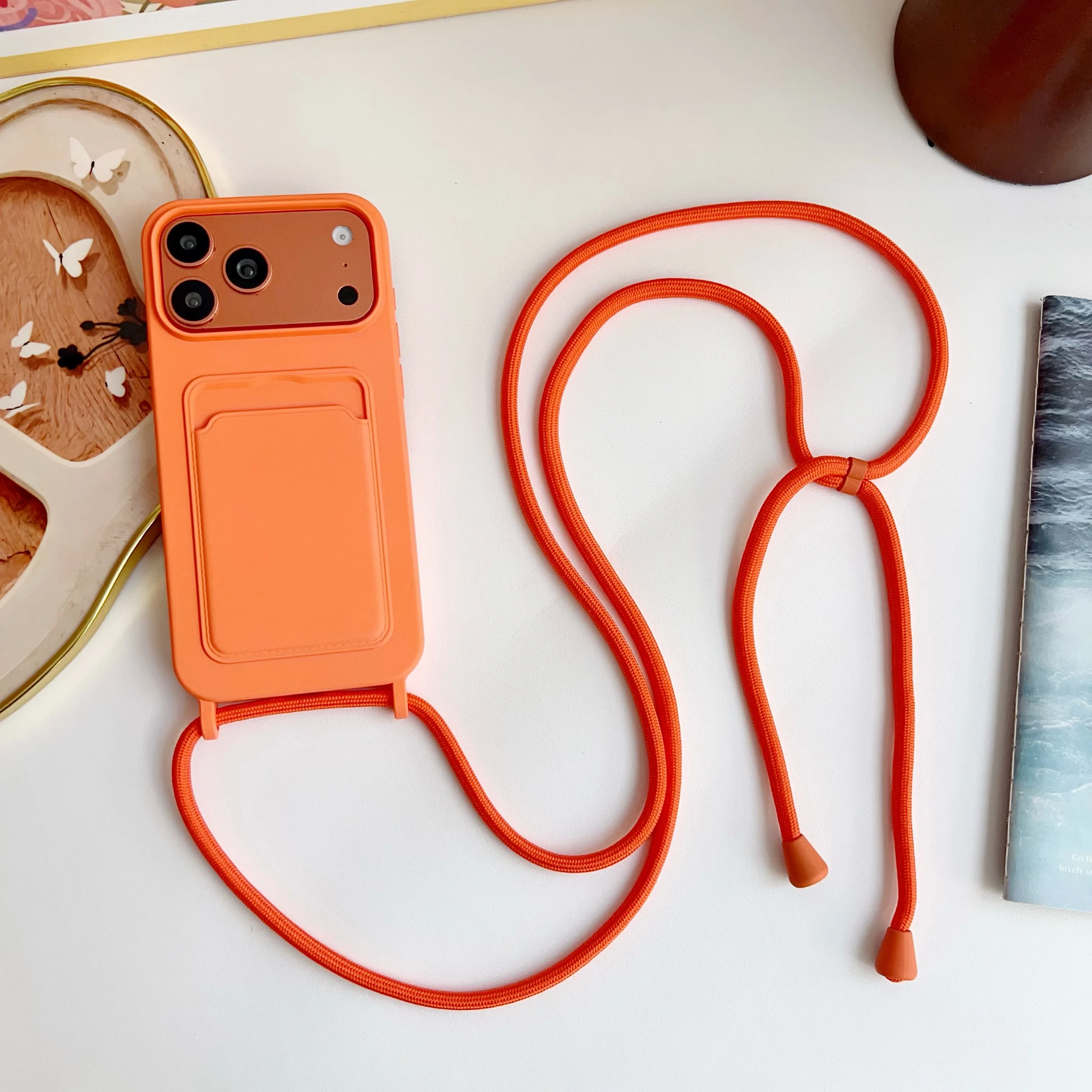 Versatile Crossbody Lanyard Phone Case with Card Slot and Soft Silicone Protector Cover