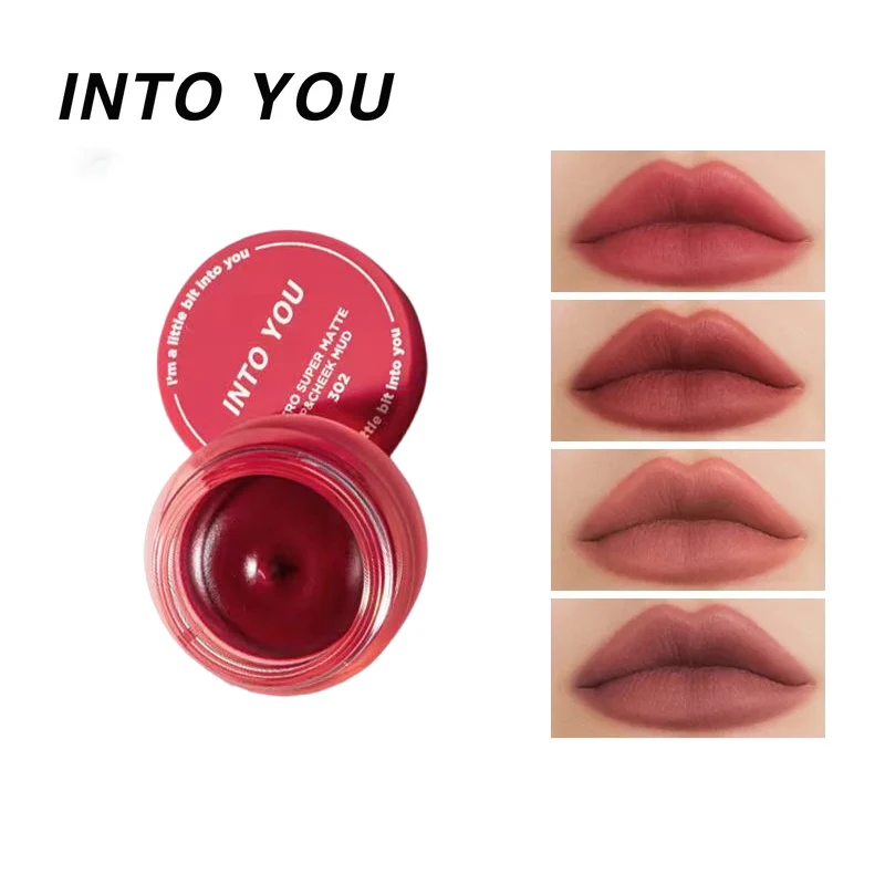 

INTO YOU Makeup Muddy Texture Lip Gloss Long Lasting Red Lipstick Canned Lip Tint Velvet Matte Lip Mud Beauty Cosmetics Hot Sale