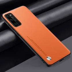 Luxury PU Leather Shockproof Phone Case with Silicone Back Cover for Honor 30 Pro Plus (Orange)