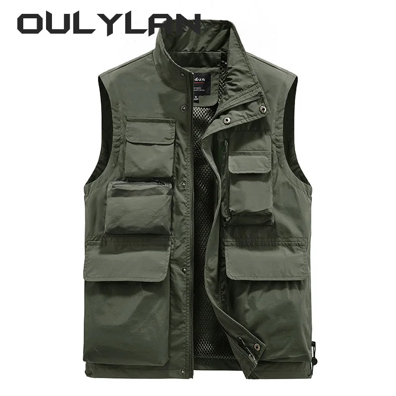 Giacca Outdoor Vest Multi-Pocket Tinta Unita Fishing Director Reporter Gilet Da Lavoro Fotografia Gilet Casual Nuova Giacca Maschile