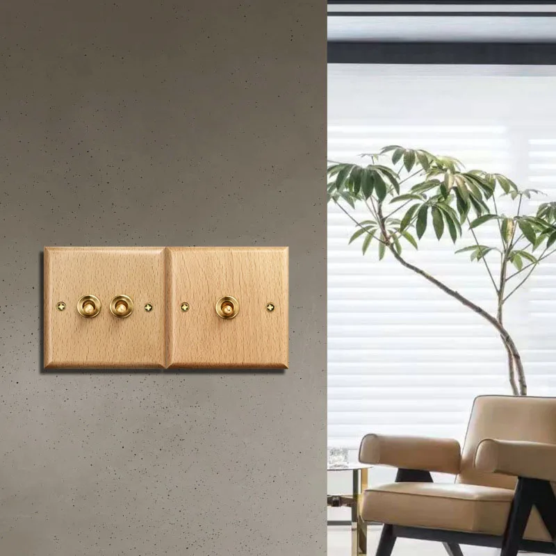 3X Retro Amerikaanse industriële stijl lichtschakelaar Socket, massief messing tuimelschakelaar plaat, antieke huis verblijf schakelaar (2 3X Retro Amerikaanse industriële stijl lichtschakelaar Socket, massief messing tuimelschakelaar plaat, antieke huis verblijf schakelaar (2