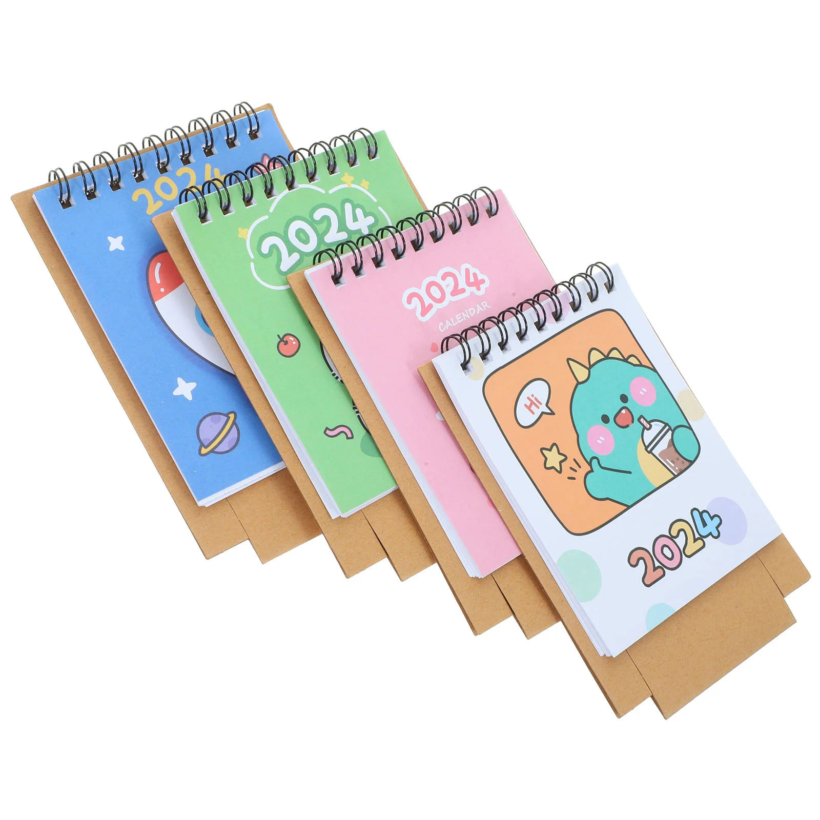 

Mini Desk Calendars 2024 Standing Flip Desktop Calendar Academic Year Cartoon Twin-Wire Binding Home Office