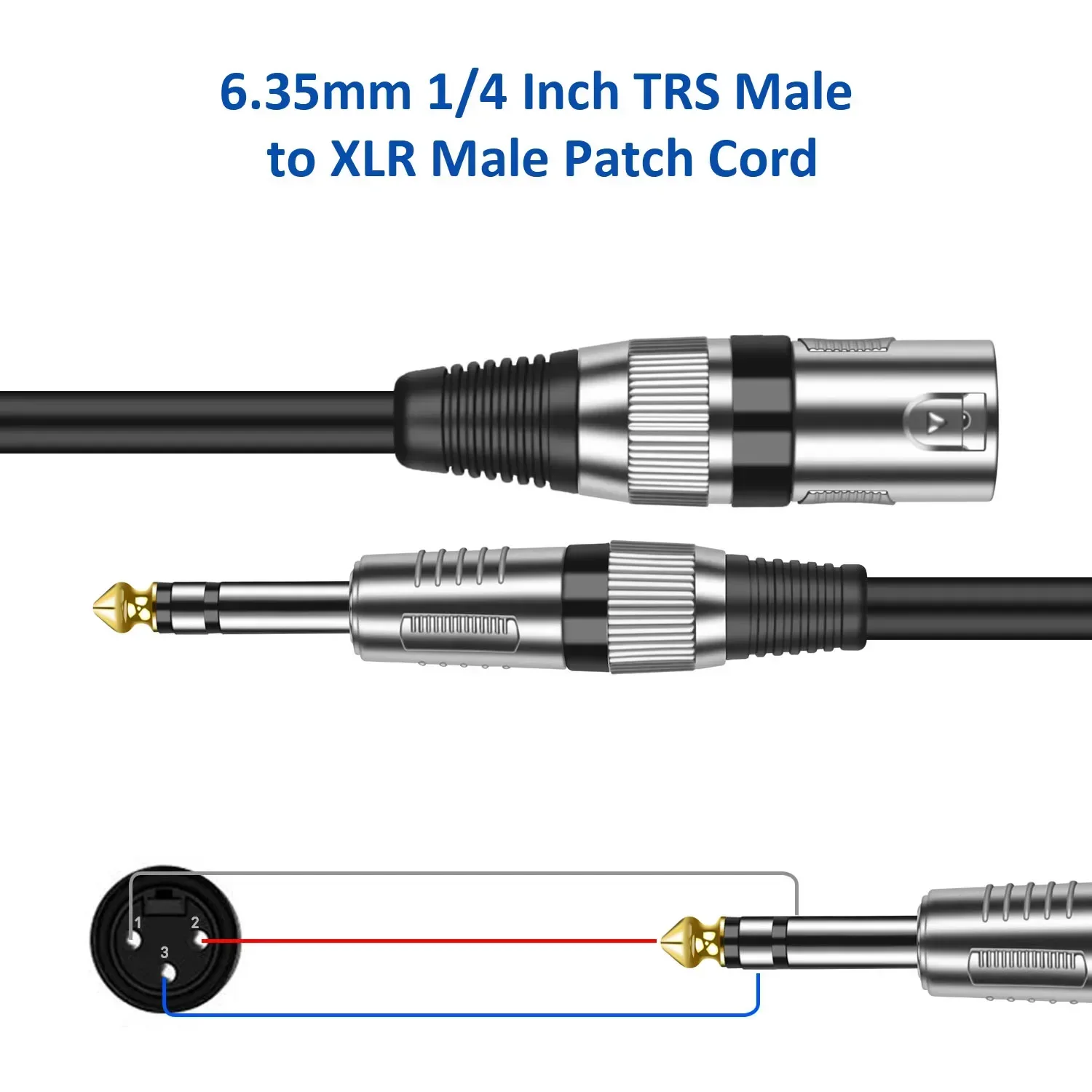 DREMAKE-XLR ũ ̺, ũ  1/4 TRS ̺ 6.35mm/6.5mm -XLR   ġ ڵ, ͼ ׷ 