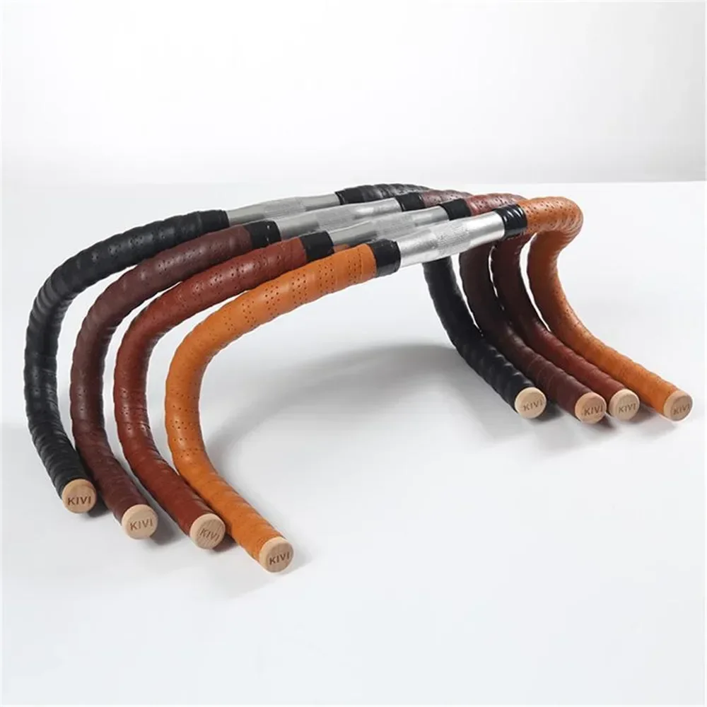 Anti-slip road bike handlebar tape 1 pair handmade vintage leather road bike handle tape