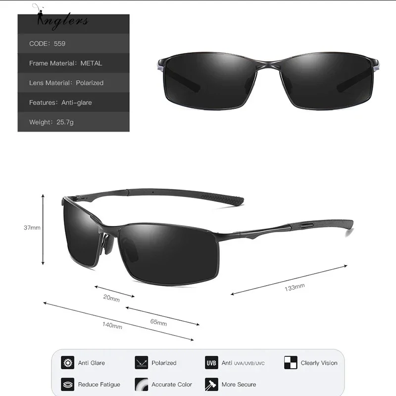 Polarized Sunglasses 1PC Polarized Fishing Sunglasses Mens/Women Driving Mirror Sun Glasses Metal Frame Goggles UV400 Anti-Glare Sunglasses