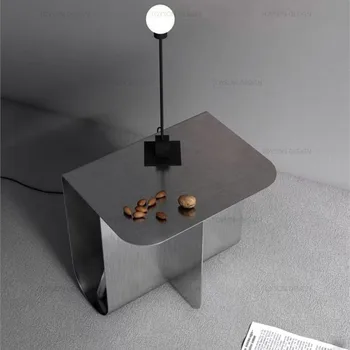 Warming Light Luxury Small Coffee Table Simple Modern Creative Sofa Edge Table Stainless Steel Bedroom Small Table Bedside Table 2