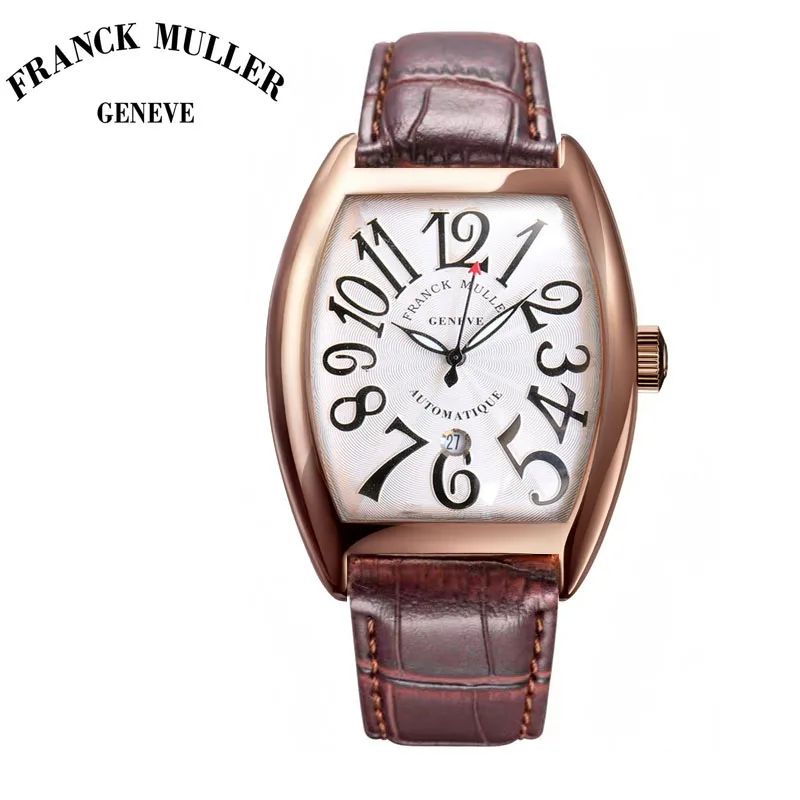 

Franck Muller Men's Watches Fully Automatic Mechanical Movement Classic Barrel-shaped Women's Wristwatches Luxury Fashion Watch.