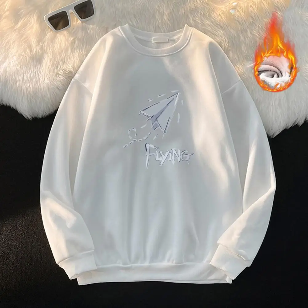 

Trendy Pullover Sweatshirt O-neck 3D Cutting Sweatshirt Jumper Men Loose Fit Paper Airplane Pattern Pullover Top