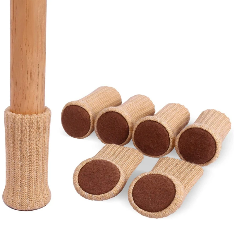 4Pcs Chair Leg Socks High Elastic Chair Leg Floor Protectors with Anti-Slip PadsThick Chair Leg Caps Furniture Pads Covers Set
