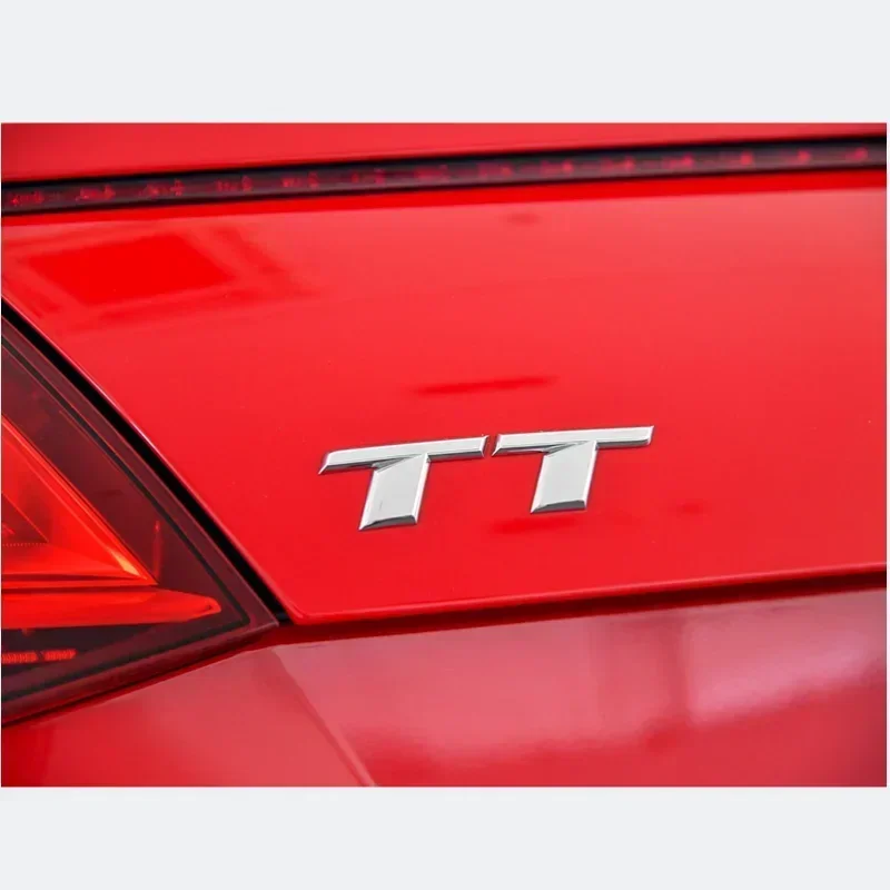 자동차 후면 트렁크 엠블럼 배지 스티커 데칼, 3D ABS 크롬 블랙 TT 로고, 아우디 TT RS MK1 8N 8J MK3 8S MK2 액세서리