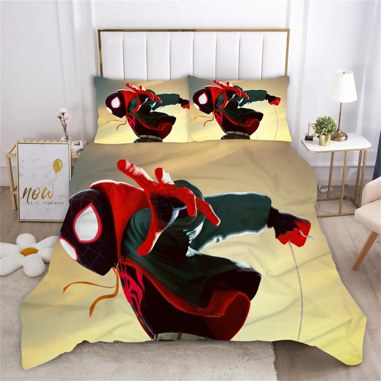 Housse de couette Spiderman 220×240, parure de lit, 2 personnes, double – Image 3
