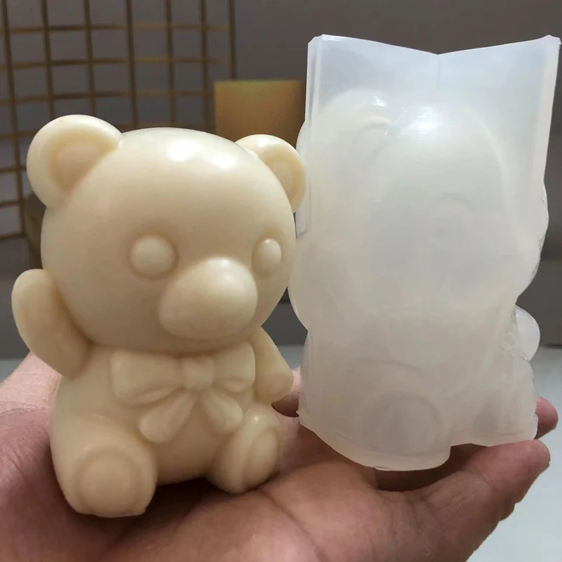 ASAISWO Arctic Bear Mold Bear Candle Mold Animal Mold Bear Jewelry Resin Casting Molds Handmade Silicone Mold for Resin Candle Making Molds Craft Supplies