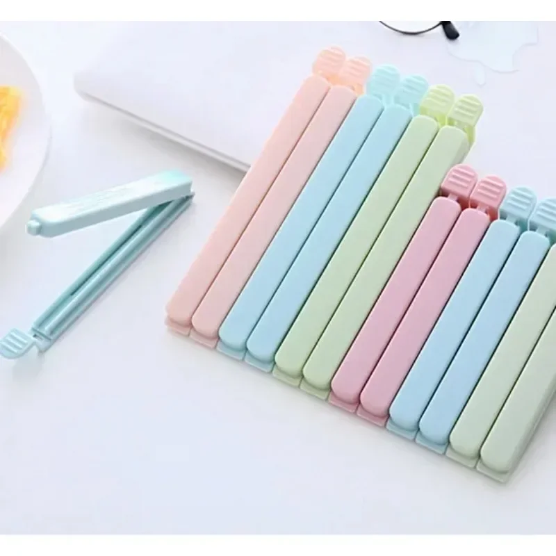 10PCS Bag Clips Food Snack Sealing Clip12/15.5cm Portable Kitchen Storage Accessories Tool Elastic Buckle Package Bag Clamp