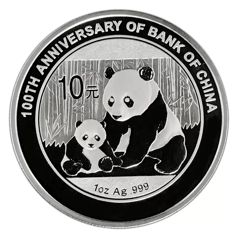 

2012 100th Anniversary of Bank of China/Real Original 1oz Ag.999 Silver Panda Coin 10 Yuan