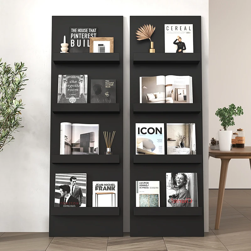 Nordic Ins Minimalist Bookshelf Magazine Rack, Floor Storage Shelf Multi-Layer Organizer Design Furniture Estantes FYMR